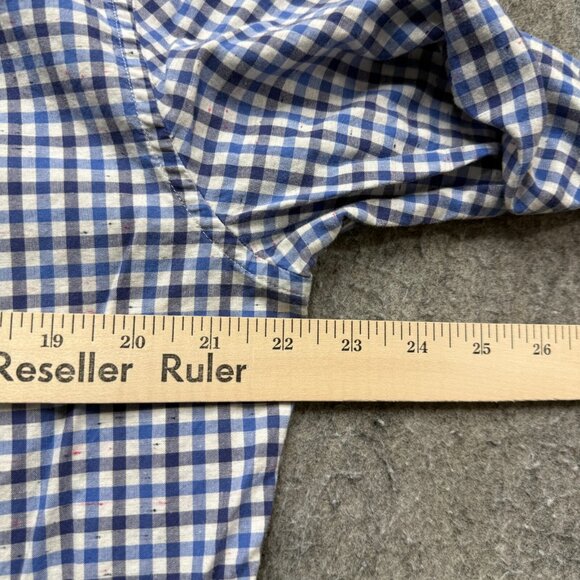 Brooks Brothers Oxford Button-Down Shirt Men L Blue Check Gingham OCBD 44" - Picture 9 of 13